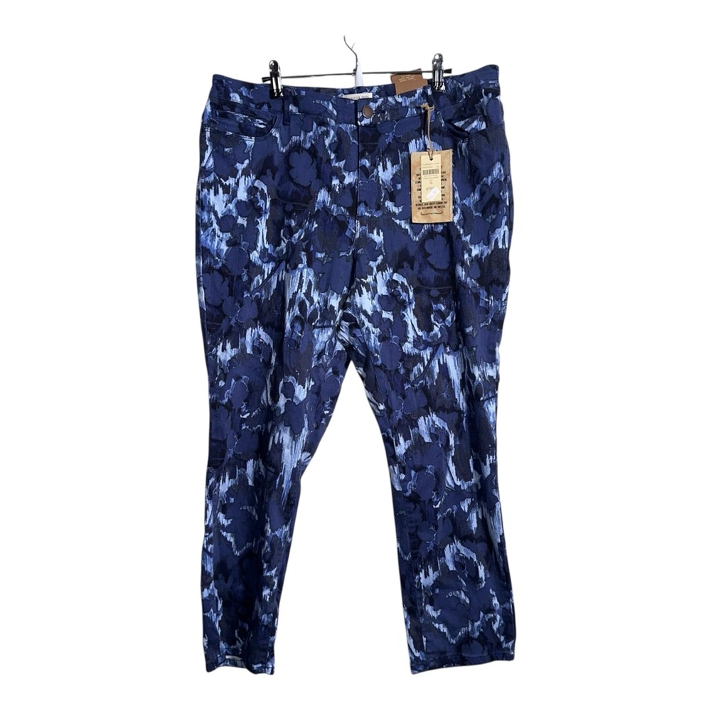 NWT COLDWATER CREEK Blue Marble Pattern Denim Jeans - 16